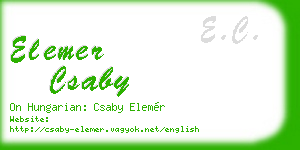 elemer csaby business card